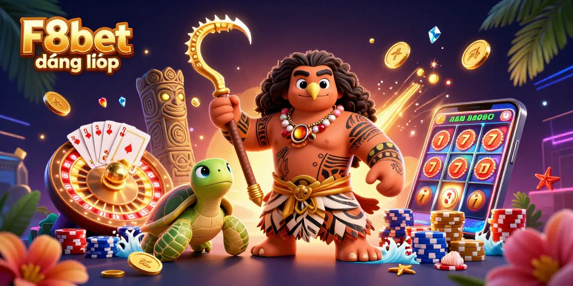 Win big with F8bet đăng nhập in an immersive 3D casino-inspired scene filled with action.