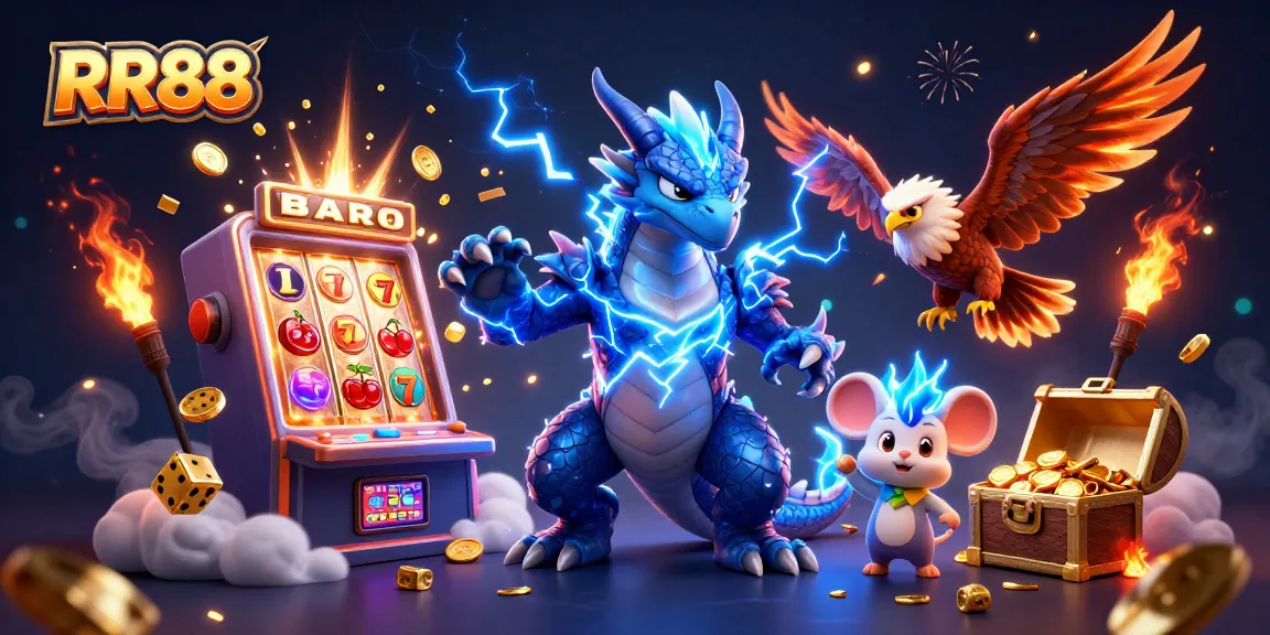 Experience exhilarating wins with RR88's thrilling casino scene featuring dynamic characters and rich game elements.