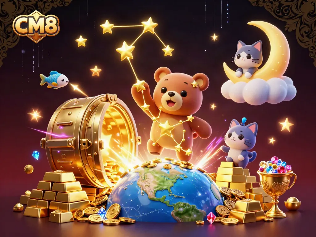 Experience the CM8 casino magic with vibrant treasures, stunning characters, and lively gaming elements.