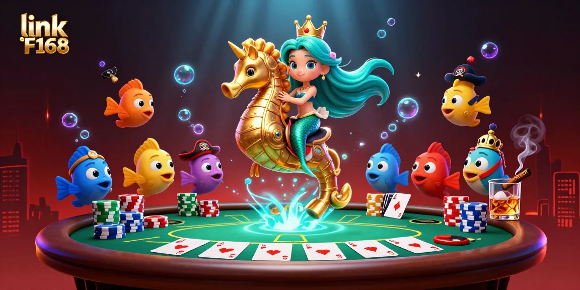 Engage with a vibrant poker scene in link F168 featuring a mermaid princess and dynamic characters.