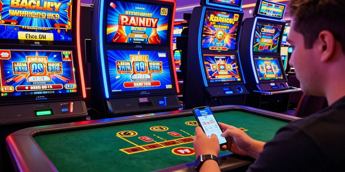 Exciting gaming moment featuring Winbox Malaysia player engaged in live casino action with vibrant slot machines.