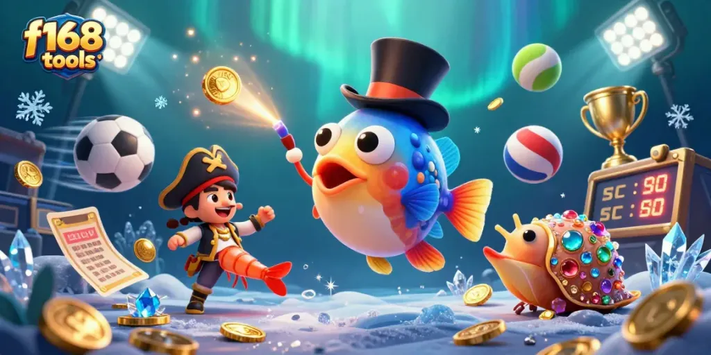 Attract golden coins with f168 tools in a vibrant underwater casino setting