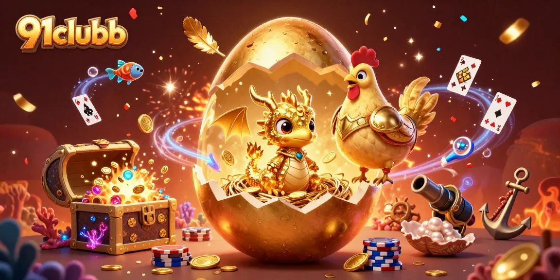 Experience thrilling gameplay with 91clubb as a golden dragon emerges atop poker chips in this vibrant casino scene.