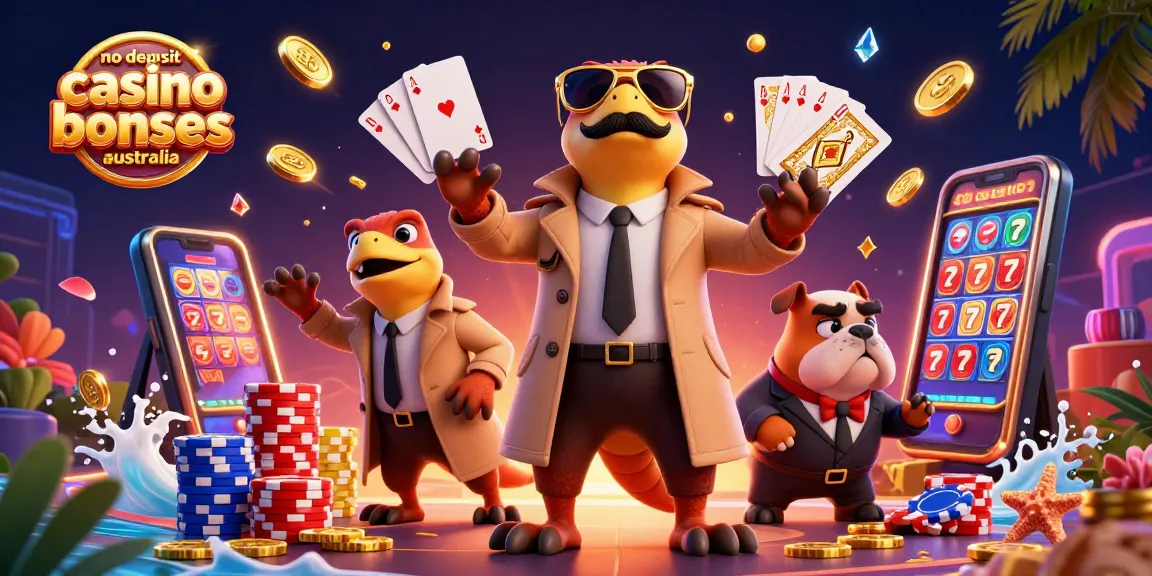 No deposit casino bonuses australia showcase with raptors in a trench coat entering VIP casino, overflowing with vibrant gaming elements