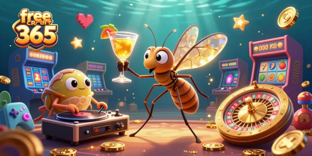 Experience the thrill of gaming with free credit 365 at vibrant casinos, featuring unique characters and exciting elements.
