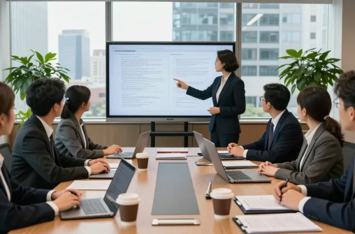 Legal team in a collaborative meeting, see page for expert advice and advocacy in criminal and civil law.
